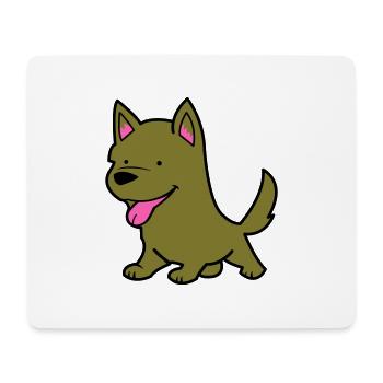 Bande dessinée de chien - Tapis de souris (format paysage) - blanc - Devant