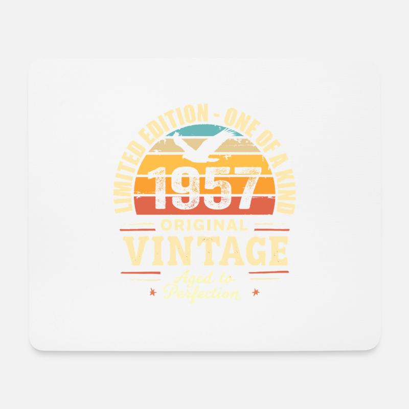 Geburtstagsgeschenk 1957 Jahrgang 1957 Retro 1957 - Mousepad (Querformat) - Weiß