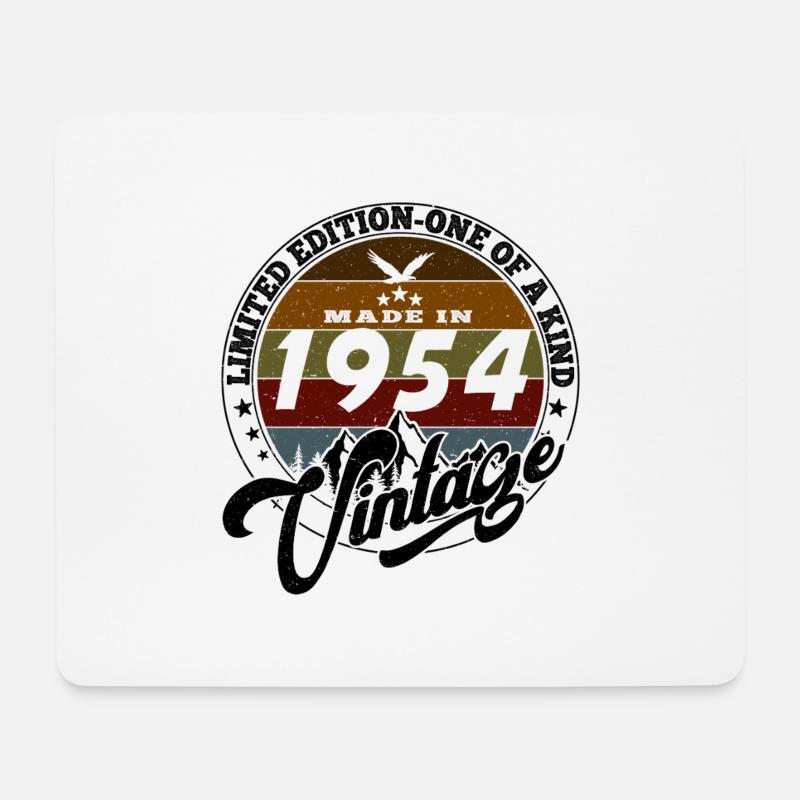 Eleganter Vintage: 1954 Retro Geschenk 1954 2025 - Mousepad (Querformat) - Weiß