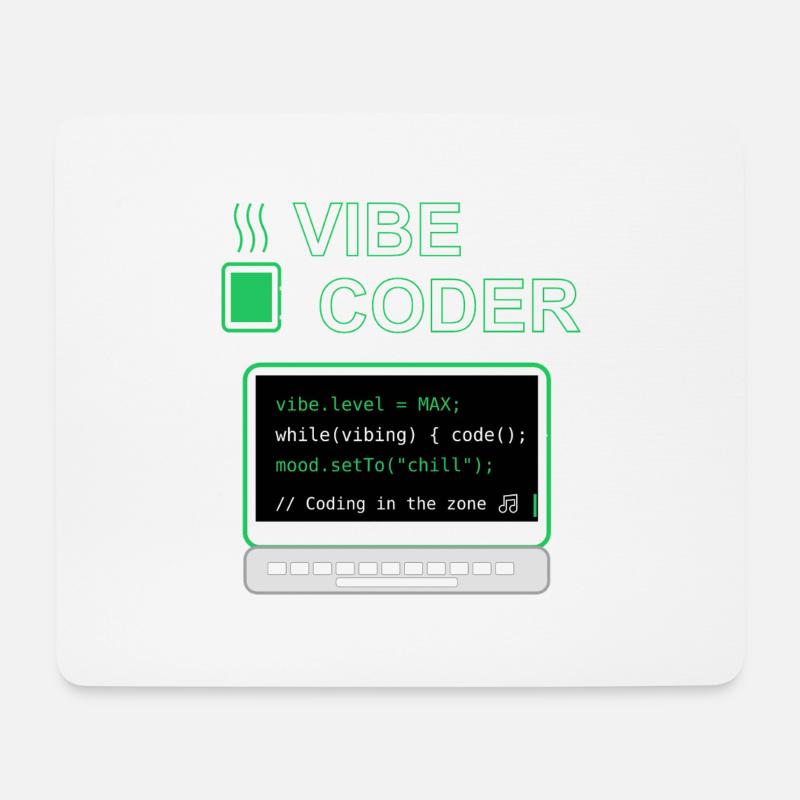 Vibe Coder - Mousepad (Querformat) - Weiß
