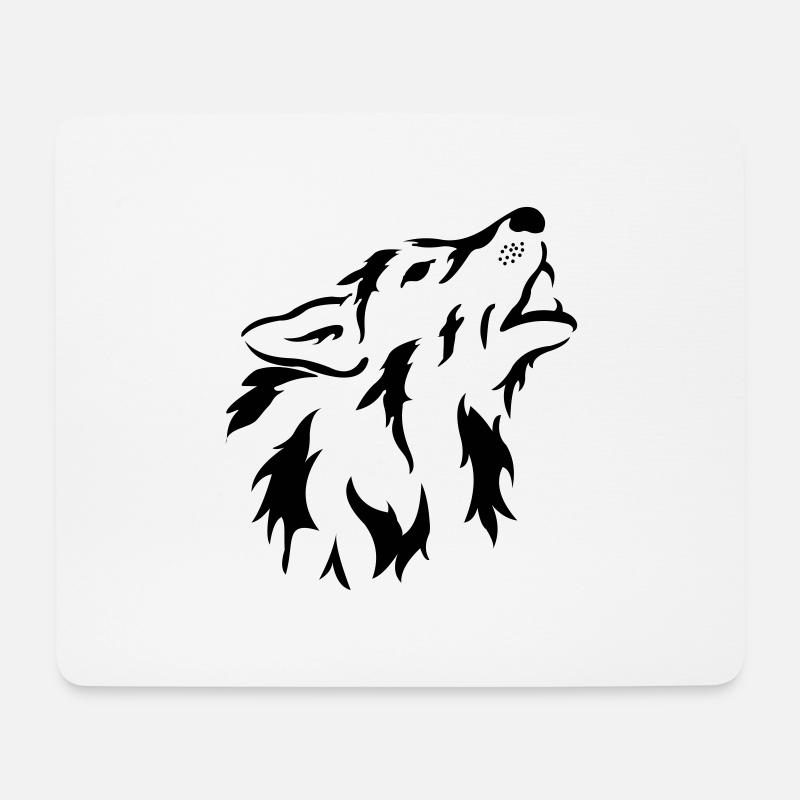 Wolf T Shirt selber gestalten - Mousepad (Querformat) - Weiß