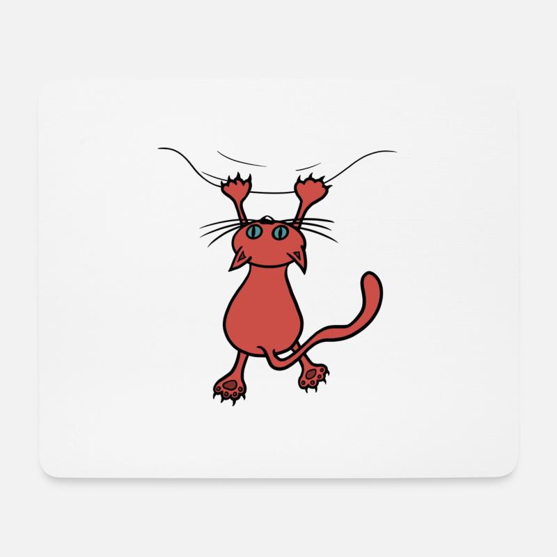 Wilde Katze rot - Mousepad (Querformat) - Weiß