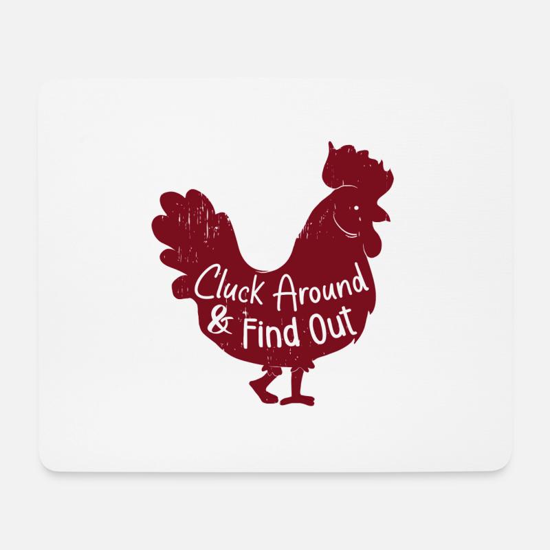 Gackern Sie herum & finden Sie es heraus Hühnchen - Mousepad (Querformat) - Weiß