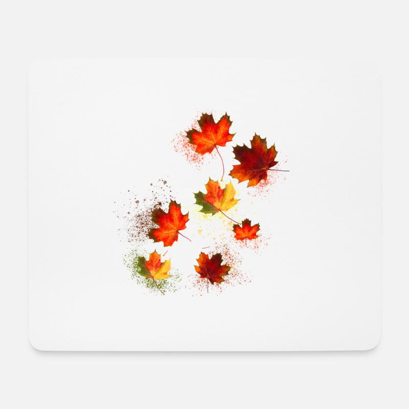 herbst,blätter,illustration,graffiti,indian summer - Mousepad (Querformat) - Weiß