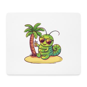 Worm Summer Beach Vacation - Mouse Pad (horizontal) - white - Front