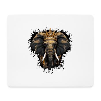 Elephant Head Portrait Crown - Mouse Pad (horizontal) - white - Front