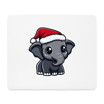 Noël mammouth Noël - Tapis de souris (format paysage) - blanc - Devant