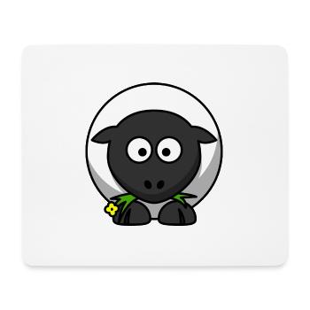 Dessin animé de mouton de nuit au clair de lune - Tapis de souris (format paysage) - blanc - Devant