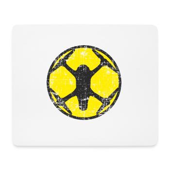 Racing Drone als hier komme ich grunge Schild rund - Mousepad (Querformat) - Weiß - Vorne