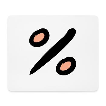 Prozent Symbol. % Zeichen. Handgezeichnet. - Mousepad (Querformat) - Weiß - Vorne