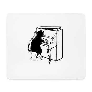 Cat piano music - Mouse Pad (horizontal) - white - Front