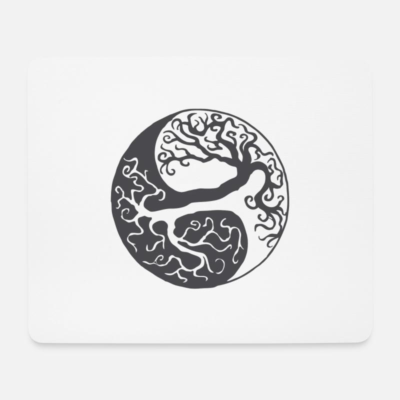 Yin Yang Baum des Lebens Geschenk - Mousepad (Querformat) - Weiß