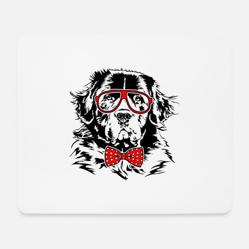 Lustiger LANDSEER Brille Hunde Hund - Mousepad (Querformat) - Weiß