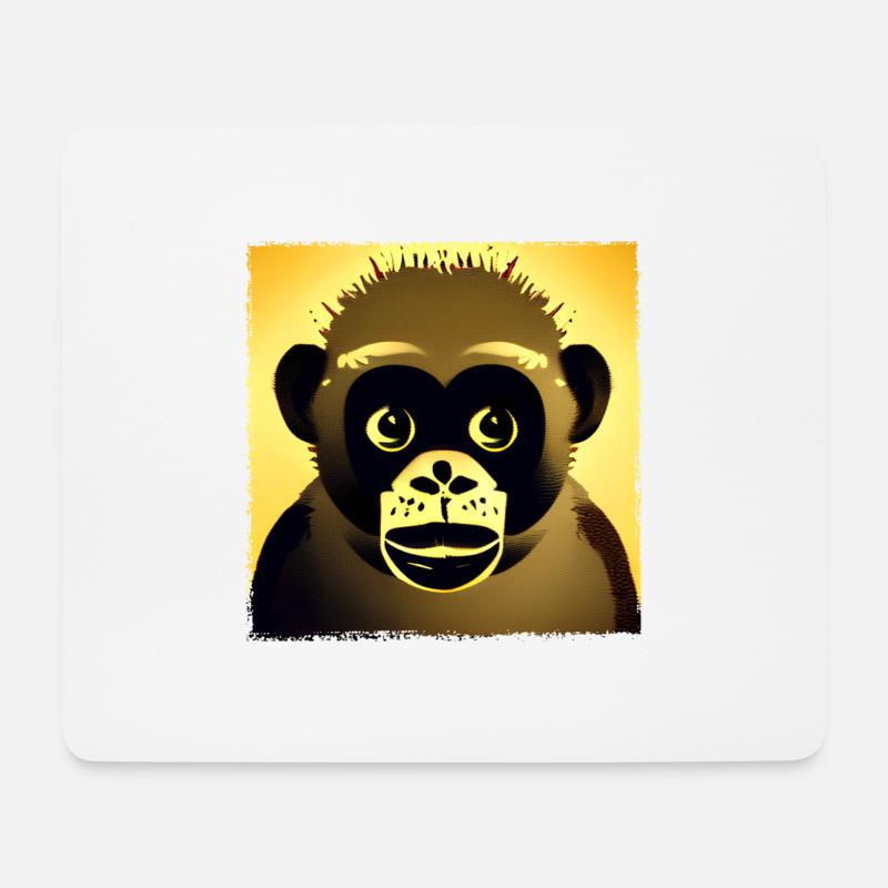 Gelber Affe aus dem tropischen Regenwald - Mousepad (Querformat) - Weiß