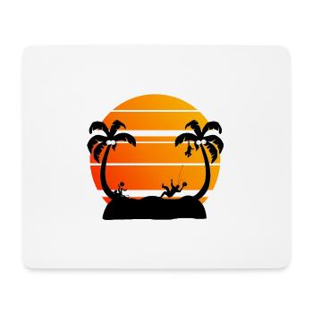 Île tropicale des singes - Tapis de souris (format paysage) - blanc - Devant