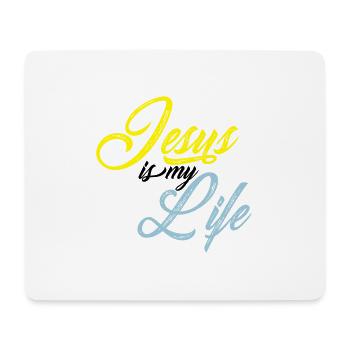 Jesus ist mein Leben - Mousepad (Querformat) - Weiß - Vorne