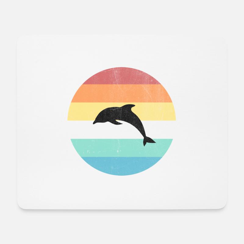 Delphin - Mousepad (Querformat) - Weiß