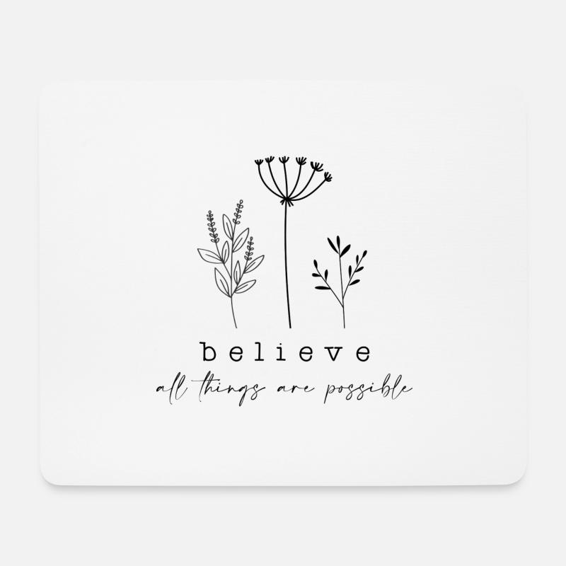 believe - all things are possible- christian - Mouse Pad (horizontal) - white