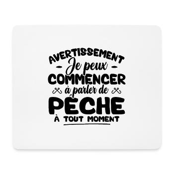 Parler de Pêche à tout moment / Humour pêcheur - Tapis de souris (format paysage) - blanc - Devant