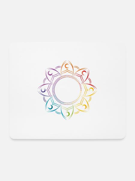 mandala chakra - Mousepad (Querformat) - Weiß