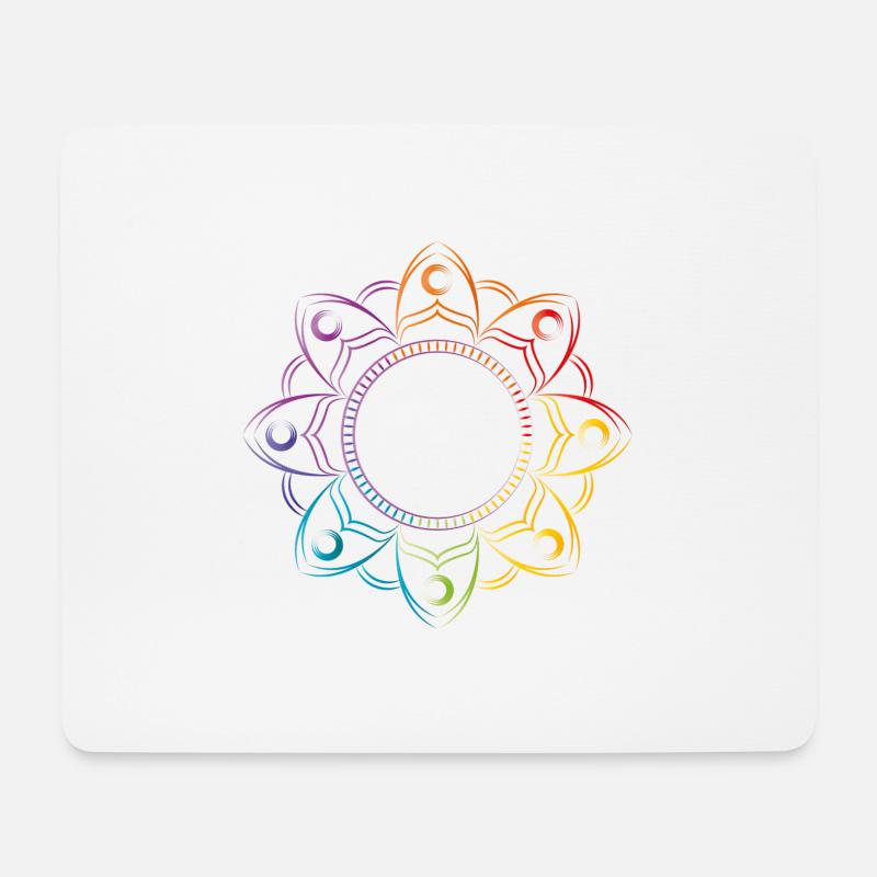 mandala chakra - Mousepad (Querformat) - Weiß