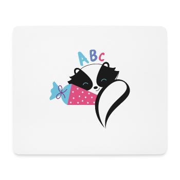 Skunk avec cône d’école inscription à l’école - Tapis de souris (format paysage) - blanc - Devant