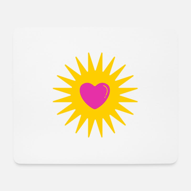 Herz-Sonne - Mousepad (Querformat) - Weiß