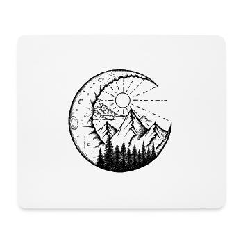 Paysage de montagne dans la lune (noir) - Tapis de souris (format paysage) - blanc - Devant
