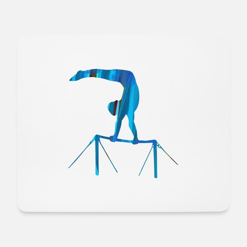 turnerin, sportlerin,graffiti ,stufenbarren,turnen - Mousepad (Querformat) - Weiß
