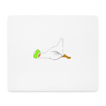 Ente lustig faul Spruch - Mousepad (Querformat) - Weiß - Vorne