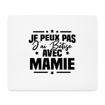 Je peux pas j'ai bêtise avec mamie - Tapis de souris (format paysage) - blanc - Devant