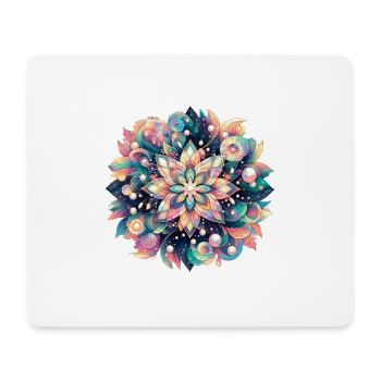 Florales Mandala Meerestiefe Pastell Design - Mousepad (Querformat) - Weiß - Vorne