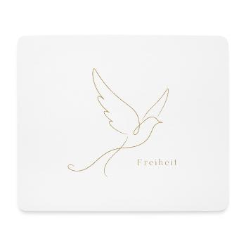 Goldene Freiheit – Filigrane Buchstaben & Taube - Mousepad (Querformat) - Weiß - Vorne