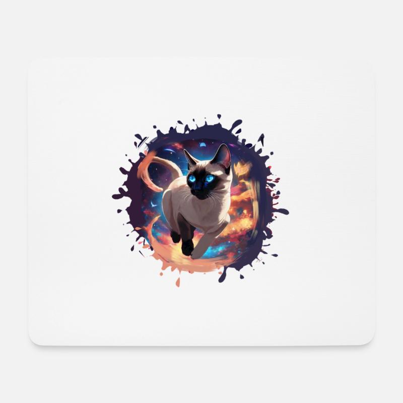 Siamkatze,katze, illustration, Graffiti, bunt - Mousepad (Querformat) - Weiß