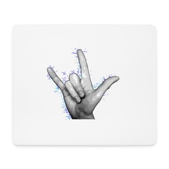 LOVE YOU Bleu - Tapis de souris (format paysage) - blanc - Devant