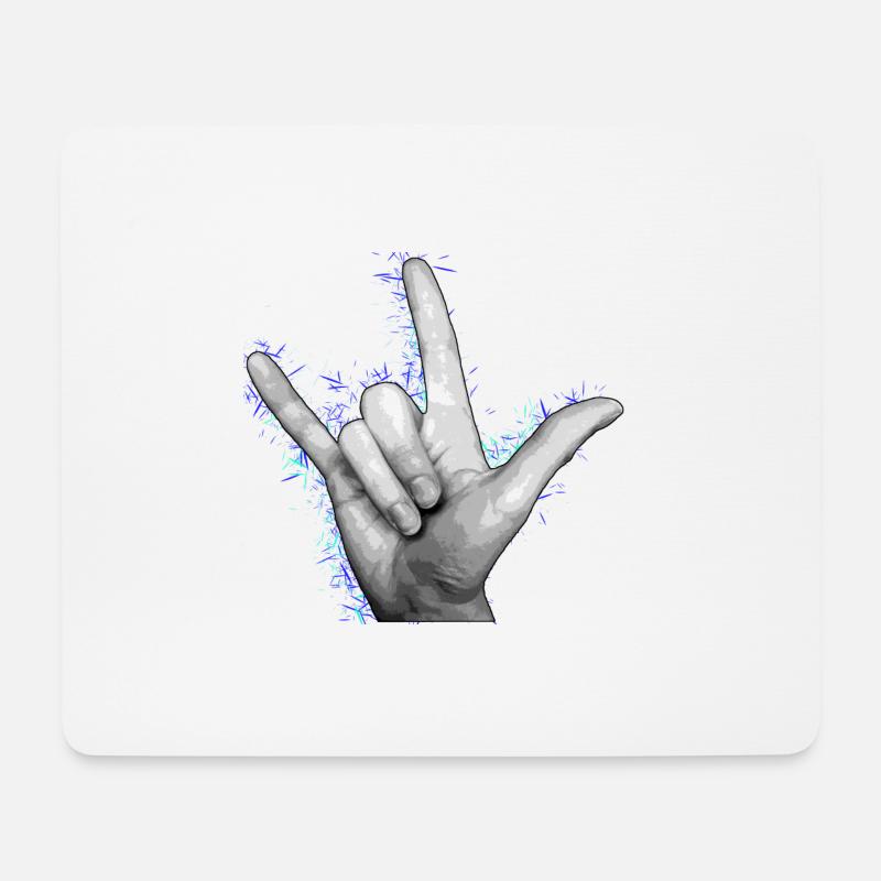 LOVE YOU Blau - Mousepad (Querformat) - Weiß