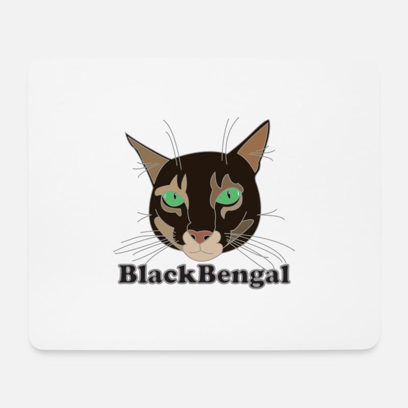 BlackBengal - Mousepad (Querformat) - Weiß