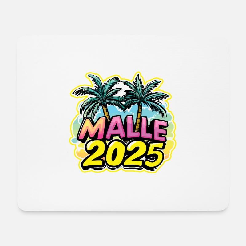 Malle 2025 Palmen Mallorca - Mousepad (Querformat) - Weiß
