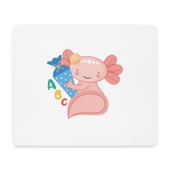 Axolotl with school cone school enrollment school child - Mouse Pad (horizontal) - white - Front