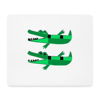 Zwei glückliche Krokodile - Mousepad (Querformat) - Weiß - Vorne