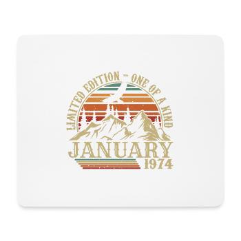Januar 1974 - Januar 1974 Geburtstagsgeschenk - Mousepad (Querformat) - Weiß - Vorne