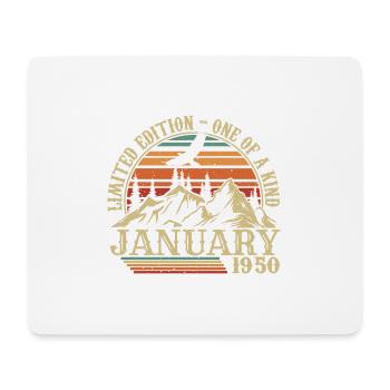 Janvier 1950 - Cadeau Anniversaire Janvier 1950 - Tapis de souris (format paysage) - blanc - Devant