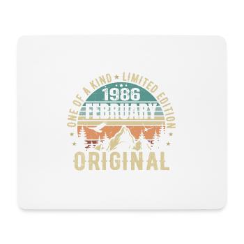 39ème Anniversaire Original Vintage Février 1986 - Tapis de souris (format paysage) - blanc - Devant