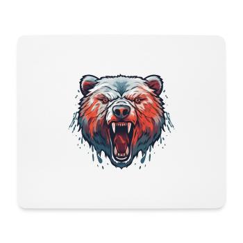 Ours rugissant - Tapis de souris (format paysage) - blanc - Devant