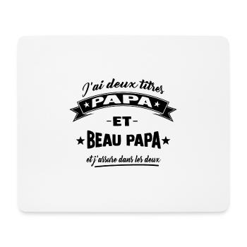 papa et beau papa ,beau père,fête des pères - Tapis de souris (format paysage) - blanc - Devant