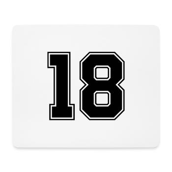 18 Zahl Trikot - Mousepad (Querformat) - Weiß - Vorne