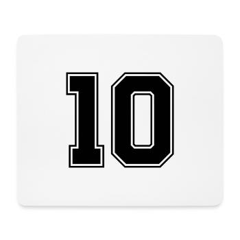 10 Zahl Trikot - Mousepad (Querformat) - Weiß - Vorne