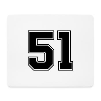 51 Zahl Trikot - Mousepad (Querformat) - Weiß - Vorne