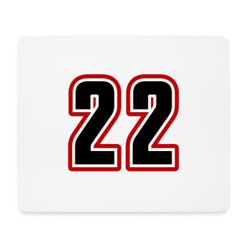 22 symbole de nombre - Tapis de souris (format paysage) - blanc - Devant