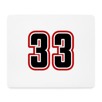 33 Number symbol - Mouse Pad (horizontal) - white - Front